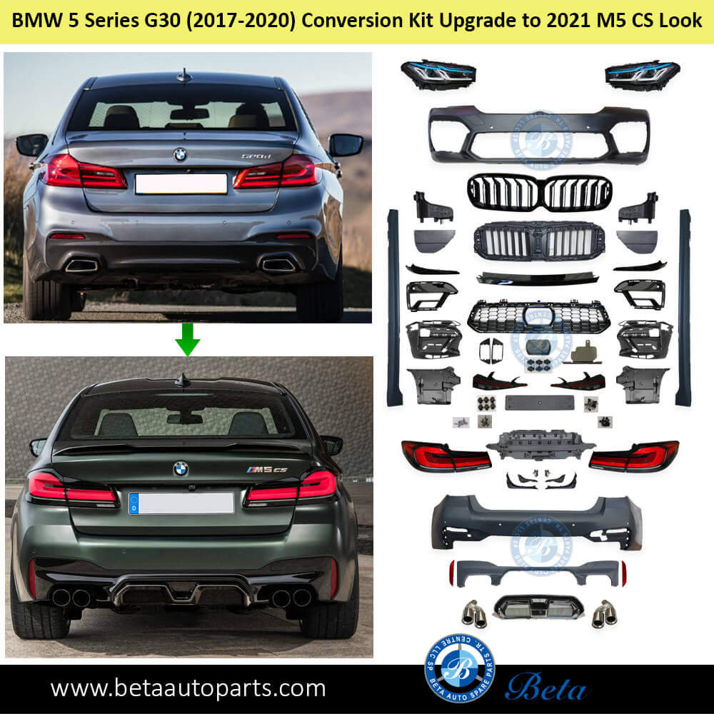 Body Kit Conversion Upgrade to 2021 M5 CS Look for BMW 5 Series 2017-2020 models Rear Body Kit Conversion Upgrade to 2021 M5 CS Look for BMW 5 Series 2017-2020 models Rear